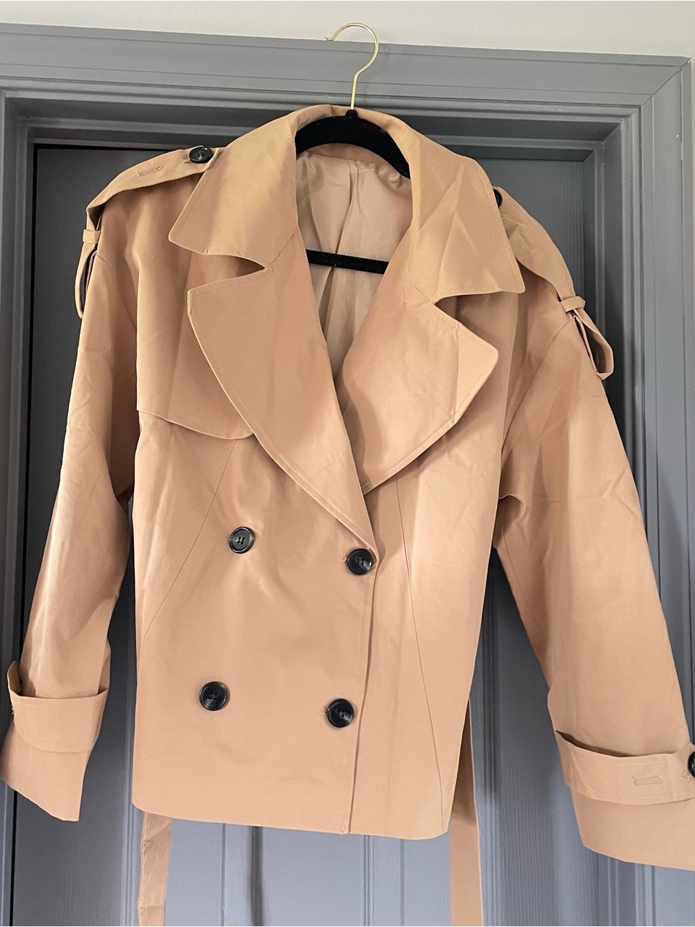 Amazon Women's Tan Trench Coat Double-Breasted